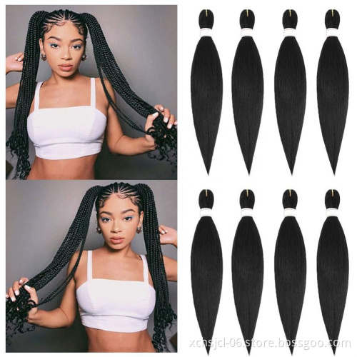 Synthetic Pre-stretched Braiding Hair Perm Yaki Braid Hair Bulk Jumbo Pre Stretched Braiding Hair Expression for Women